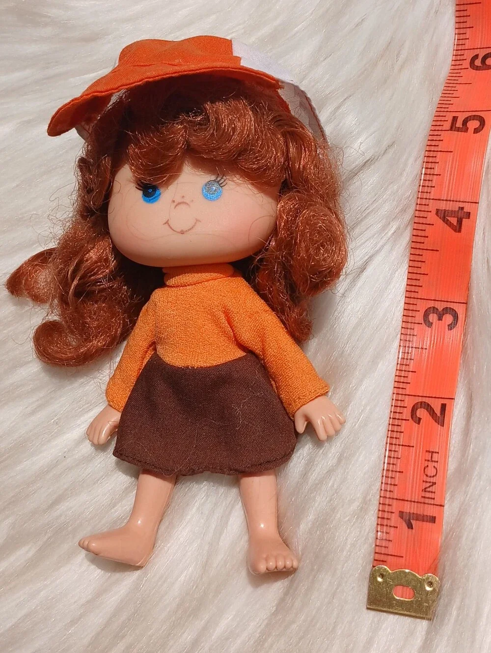 Vintage Cindy Cinnamon Doll Jelly Bean 80s 1980s Toy Girl Orange Brown with Hat